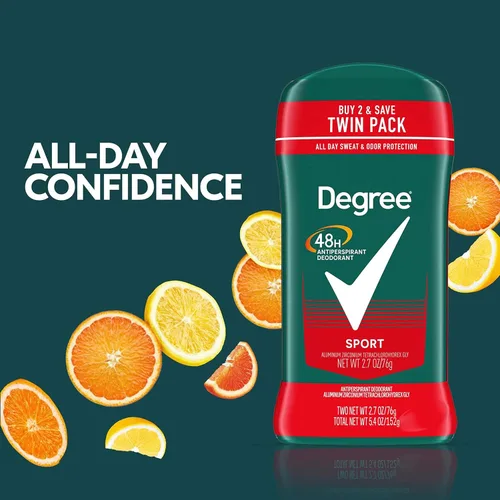 Miniatura 4 de Degree Men Original Protection Desodorante antitranspirante deportivo, paquete doble de 48 horas de protección contra el sudor y el olor