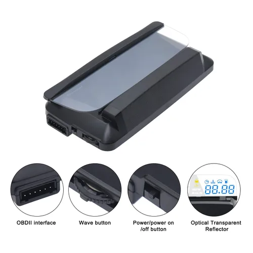 Miniatura 5 de KAOLALI Pantalla HUD Head Up Display para Coche, Pantalla HUD de Coche para Sistema Dual Digital OBD+GPS Pantalla de Medidor Inteligente MPH RPM
