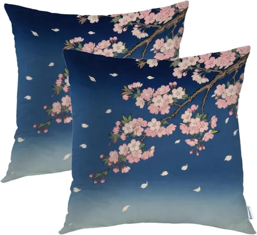 Miniatura 30 de Batmerry Black Cat Green Leaves Throw Pillow Covers, Cat Among Foliage Decorative Pillow Covers Digital Printing Blended Fabric for Couch Sofa Bed
