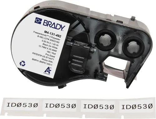 Miniatura 20 de Brady Auténticas etiquetas envolventes de vinilo autolaminables (M4-91-427) de 1.5 pulgadas de alto x 1 pulgada de ancho, negro sobre blanco