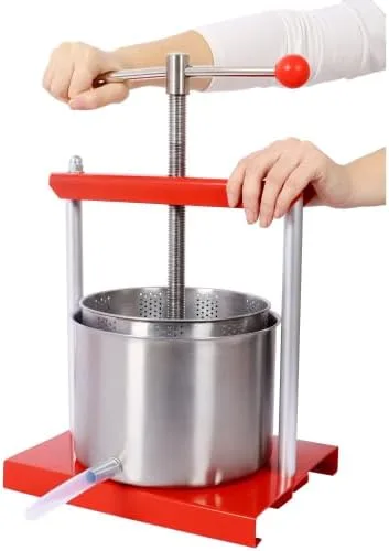 Prensa manual de vino de frutas, máquina de prensa de barriles de acero inoxidable de 0.8 galones para jugo, verduras, vino, aceite de oliva
