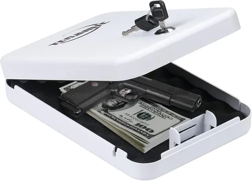 Tenamic Caja de seguridad para pistolas, caja de seguridad portátil para viajes, caja de seguridad de acero sólido para armas en el hogar, cajas de