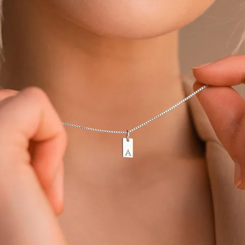 Miniatura 4 de SELFROSE Collares con iniciales para mujer, delicado collar con letra de oro de 14 quilates, chapado en oro de 14 quilates, collar con inicial