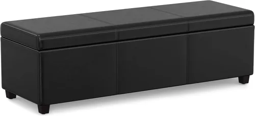 Miniatura 19 de SIMPLIHOME Avalon - Banco contemporáneo tipo otomana rectangular con almacenamiento extragrande de 54 pulgadas de ancho, de pelo sintético de Gris