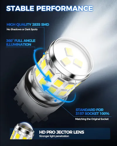 Miniatura 3 de Marsauto 3157 Bombillas LED para luz de freno, marcha atrás y reversa, 4157 3057 3156 3056 3456 3457 con proyector, reemplazo de luces de marcha
