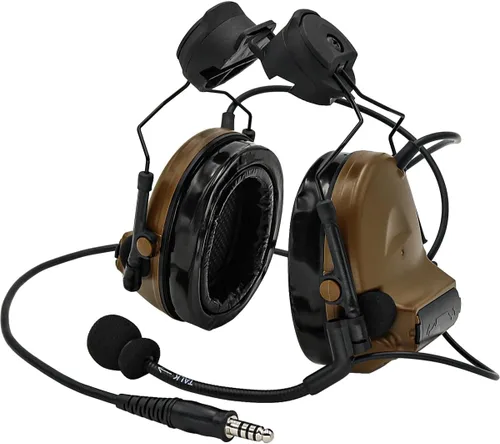 Miniatura 8 de Auriculares tácticos tipo casco con U94 PTT 2pin,Auriculares con cancelación de ruido, para tiro de caza de Airsoft