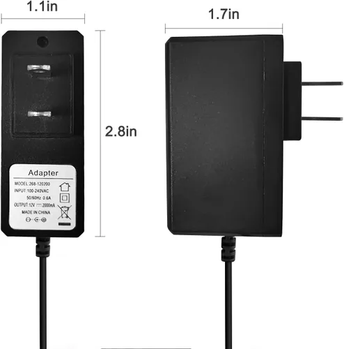 Miniatura 3 de Adaptador de fuente de alimentación de pared de 12 V CC 2A con enchufe de 0.083 in x 5.5 2A (2000 MA) CA 100-240 V a CC 12 voltios, adaptador