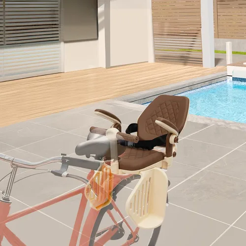 Miniatura 4 de Futchoy Asiento de bicicleta para niños, asiento trasero para bicicleta infantil, asiento trasero para niños con reposabrazos antideslizantes