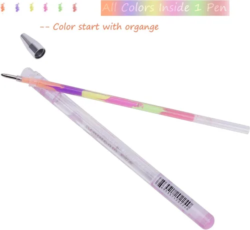 Miniatura 2 de Juego de 12 bolígrafos surtidos de tinta de gel de colores arcoíris de 0.031 in para álbum de fotos de bricolaje, papel negro, tarjeta de regalo