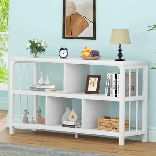 Miniatura 16 de IBF Estantería horizontal con forma de cubo, estantería abierta moderna industrial, organizador de almacenamiento de 5 cubos para el hogar, estante