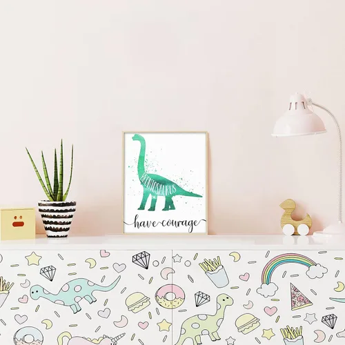 Miniatura 6 de Zonon 9 piezas de 8 x 10 pulgadas dinosaurio decoración de habitación de niño dinosaurio acuarela póster arte de pared palabras motivacionales citas