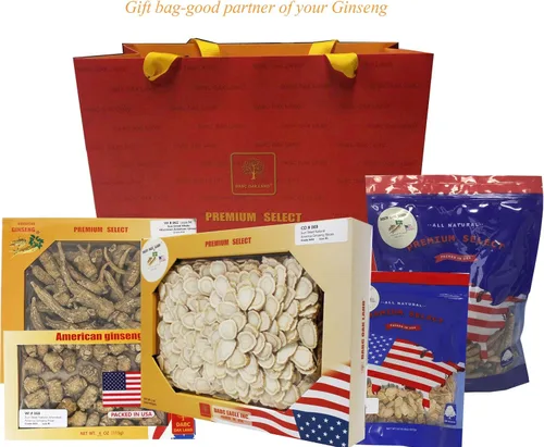 Miniatura 3 de 8 onzas = 8.01 oz/caja de raíz de ginseng cultivada de Wisconsin Americana seleccionada a mano Caja mediana larga y mediana