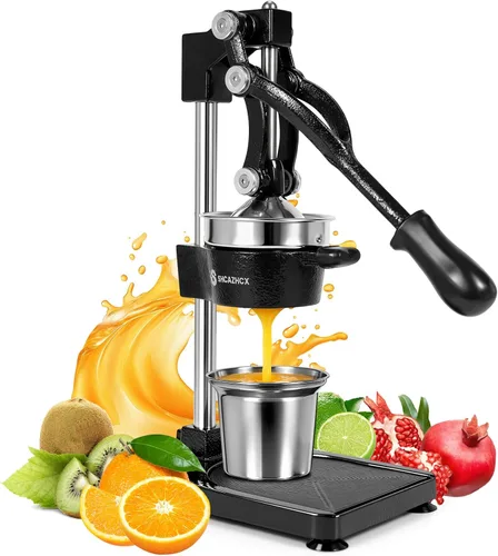 Exprimidor de cítricos de hierro fundido, exprimidor de frutas de alta resistencia con piezas de acero inoxidable fácil de limpiar y base estable