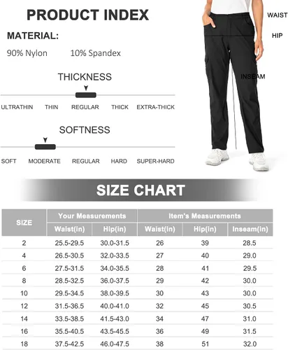 Miniatura 7 de Pantalones tipo cargo enrollables para mujer impermeables ligeros de secado rápido bonitos bolsillos