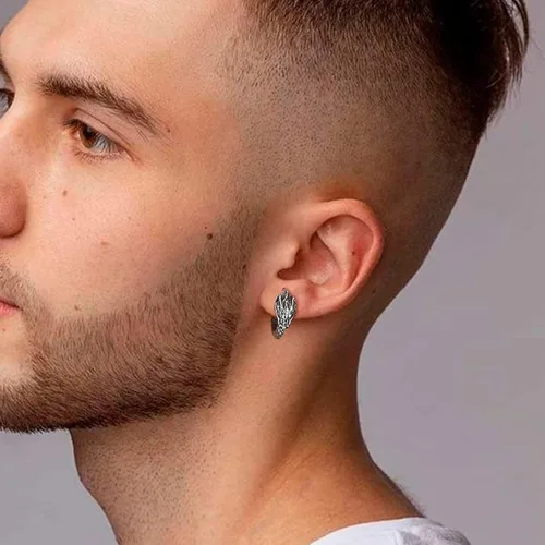 Miniatura 3 de Aretes de aro nórdico vikingo para hombre, 2 pares de amuleto de protección, joyas, regalos de joyería de acero inoxidable para hombre, aretes