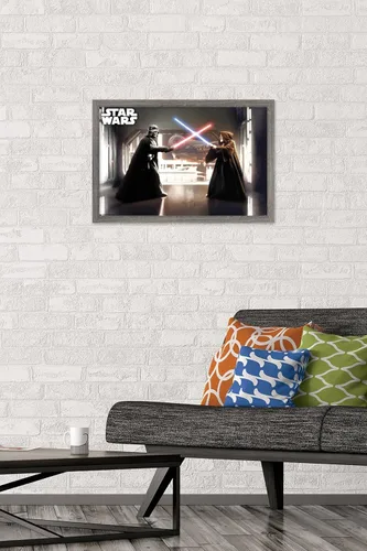 Miniatura 2 de Star Wars: Saga - First Duel Wall Poster, 22.4L x 14.7W, Barnwood Framed Version