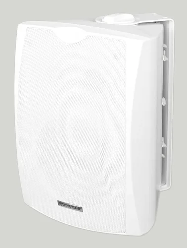Rockville WET-5W 5.25" 70V/100V Altavoz de pared, IPX55 resistente al agua, 40 W RMS, blanco, carcasa ABS, fácil montaje en pared, audio claro,