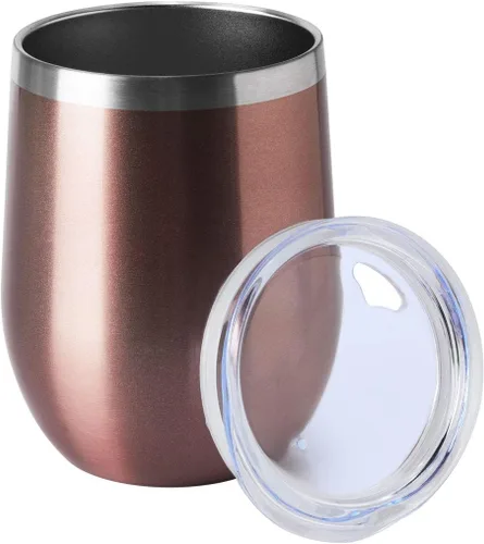 Miniatura 18 de HASLE OUTFITTERS Vaso de vino de 12 onzas con tapa, copas de vino sin tallo, tazas de viaje al vacío de doble pared, taza de café de acero Acero