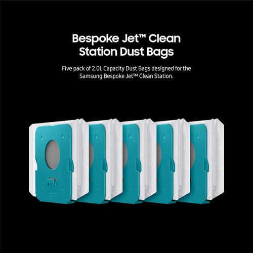 Miniatura 2 de Samsung Bespoke Jet Clean Station - Bolsas de polvo (5 unidades) para aspiradora inalámbrica, capacidad de 2 litros, VCA-ADB953/AA