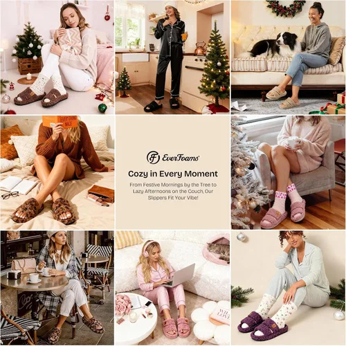 Miniatura 8 de EverFoams - Pantuflas de punta abierta para mujer, suaves y cómodas, de espuma viscoelástica, para interiores