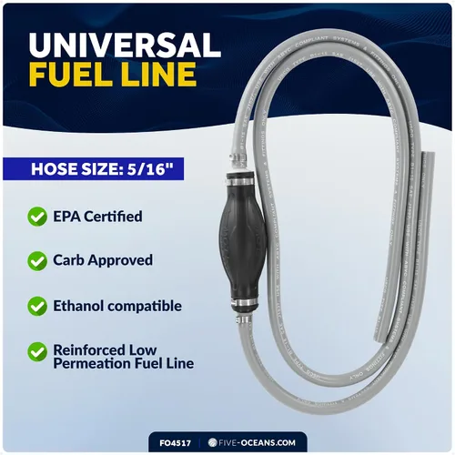 Miniatura 3 de Five Oceans Línea de combustible marino con bombilla de imprimación, 5/16 pulgadas x 6 pies, manguera universal de combustible para barco fuera