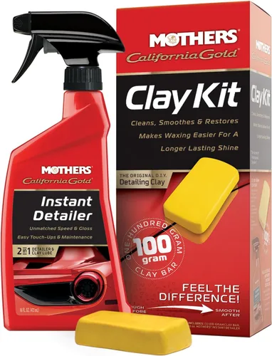Kit de arcilla Mothers California Gold, 1 barra de arcilla de 100 gramos + 16 oz. Detalle instantáneo — Elimina contaminantes, restaura el brillo y