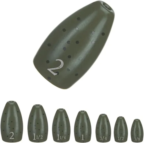 Miniatura 13 de Reaction Tackle Pesas de Tungsteno para Voltear para Pesca de Lobina - Plomos para Perforar Cobertura Pesada - Agua Dulce y Salada - Usadas