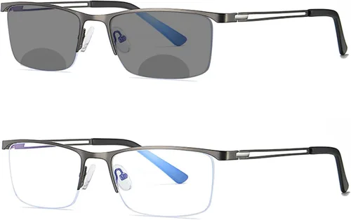 Miniatura 9 de 2020 Gafas de lectura bifocales cuadradas para hombre, lentes fotocromáticas, lentes de transición, presbicia, UV400