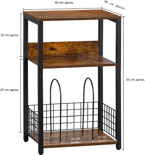 Miniatura 6 de LELELINKY Mesa auxiliar de 3 niveles, soporte para tocadiscos con almacenamiento de hasta 100 álbumes, soporte para tocadiscos para vinilo, estante