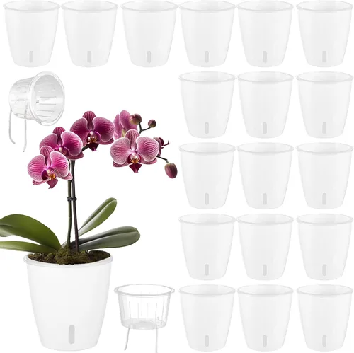 Miniatura 27 de Macetas de riego automático para plantas de interior, paquete de 16 macetas de riego automático con orificios de drenaje, macetas pequeñas