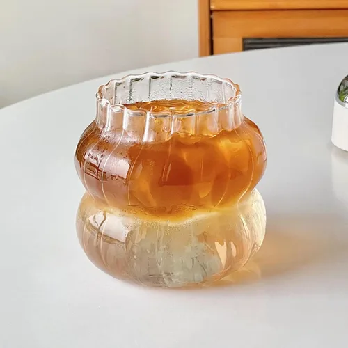 Miniatura 2 de Charque 2 vasos acanalados para beber vasos vintage para whisky, cóctel, jugo, cerveza, vino, té, licuado de soda, tazas de café helado