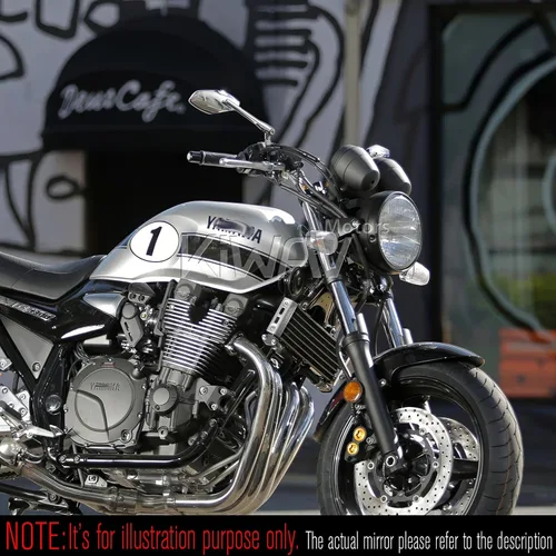 Miniatura 3 de KiWAV Magazi espejos estilo medusa color negro, de aluminio M10 para motocicleta de paseo, de carreras, callejera, sin modificaciones
