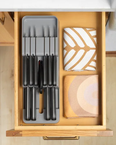 Miniatura 10 de GoodCook Juego de cuchillos de cocina de acero inoxidable de alto carbono con bloque de almacenamiento en el cajón, el juego incluye seis cuchillos