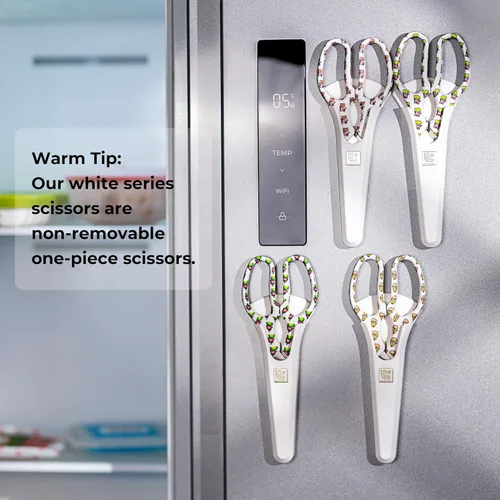 Miniatura 2 de Linoroso Tijeras de cocina resistentes con soporte magnético, hechas con acero japonés 4034, tijeras de cocina multipropósito ultra afiladas