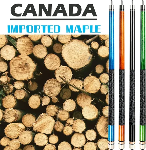 Miniatura 7 de AKLOT Tacos de billar de 58 pulgadas, palos de billar de madera de arce canadiense para jugadores profesionales de billar de 18, 19, 20, 21 onzas 18