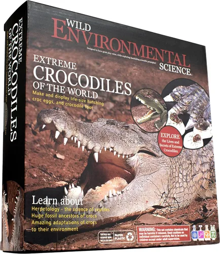 WILD AMBIRONMENTAL SCIENCE Extreme Crocodiles of the World - Para mayores de 6 años - Crea y personaliza modelos y dioramas - Estudia los animales