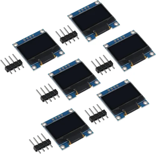 Miniatura 7 de 6 unids 0.96 pulgadas 12864 128x64 OLED pantalla LCD módulo I2C IIC SSD1306 controlador 4 pines para Arduino Raspberry Pi-luz blanca