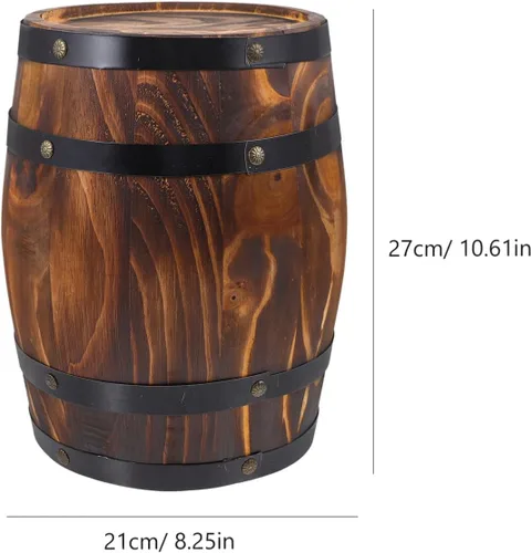 Miniatura 5 de Unomor Barril de roble envejecido, barril de whisky de madera, barril de vino, bar de vino, bar de cerveza, barril de vino tinto de madera, adorno