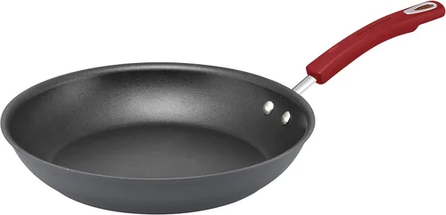 Miniatura 2 de Rachael Ray Brights - Sartén antiadherente anodizada dura, sartén anodizada dura, 12.5 pulgadas, gris con asas rojas