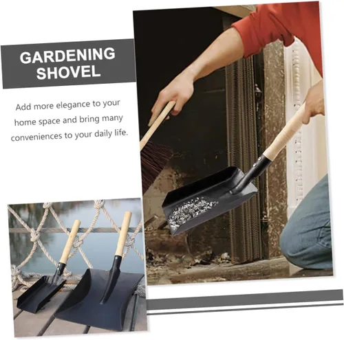 Miniatura 8 de Pala de jardinería y chimenea para cenizas, herramienta de mano cuadrada para hoguera de jardín y estufa, ceniza plana para limpieza eficiente
