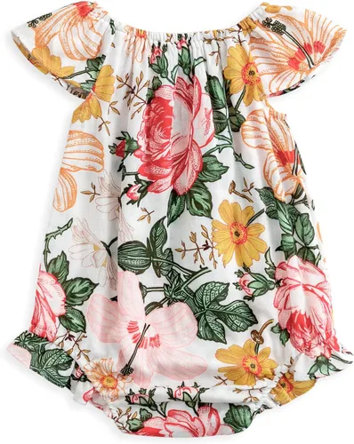 Miniatura 2 de Simplee kids Mameluco de verano para bebés y niñas, mameluco sin mangas con volantes florales