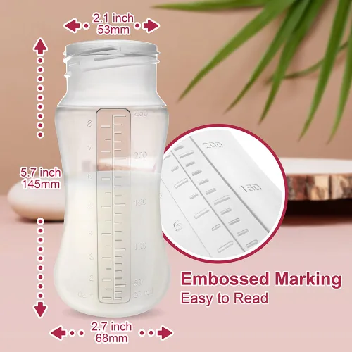 Miniatura 6 de Nenesupply Biberones de silicona para recién nacidos, biberones de alimentación de flujo lento para bebés amamantados, cuello ancho, 8 onzas