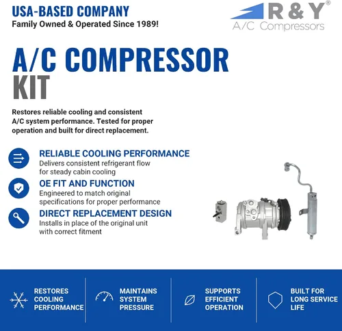Miniatura 2 de RYC Compresor de aire acondicionado automotriz y kit de embrague KT A009