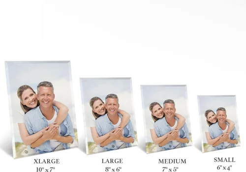 Miniatura 3 de Smile Art Design Impresión fotográfica personalizada de vidrio acrílico con soporte de pin plateado, carga tu marco de escritorio, impresión