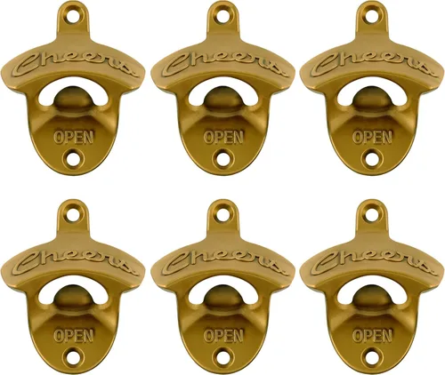 Miniatura 29 de Abridor de botellas de estilo antiguo, abridor de tapa de cerveza montado en la pared, regalo de salud, abrebotellas de soda de cobre antiguo
