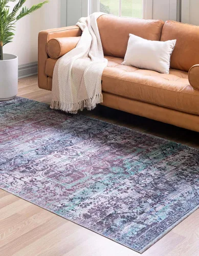 Miniatura 4 de Unique Loom Renaissance Collection - Alfombra rectangular de 2 x 3 pies 1 pulgada, color azul y verde