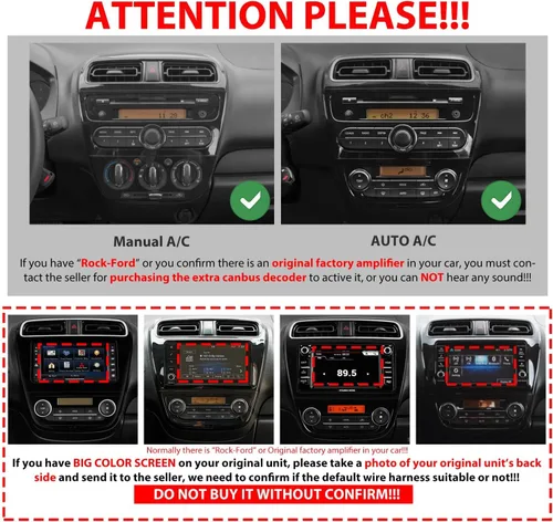 Miniatura 2 de Para Mitsubishi Mirage 2012-2025 Car CarPlay Android Navegación Automática Estéreo GPS Radio Cámara Pantalla 10.33 "QLED Pantalla Táctil Headunit