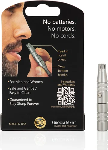 Miniatura 2 de Cortador de pelo de oreja y nariz Groom Mate platino XL fabricado en EE. UU., Plateado