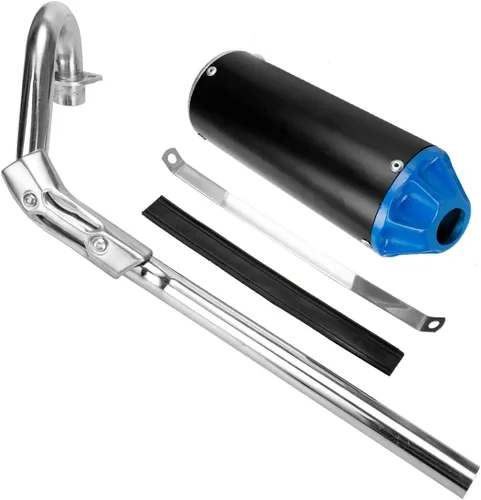 Miniatura 3 de FVRITO Kit de montaje de tubo silenciador de escape de alto rendimiento para CRF50 XR50 70cc 110cc 125cc Taotao DB14 DB10 SSR SR110 Rocketa xpro Azul