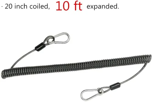 Miniatura 4 de Drchoer Fishing Rod Lanyard for Trolling: 10ft-150LB Saltwater Rod Reel Safety Tether - Retractable Fishing Tool Coil Lanyard for Deep Sea Pole